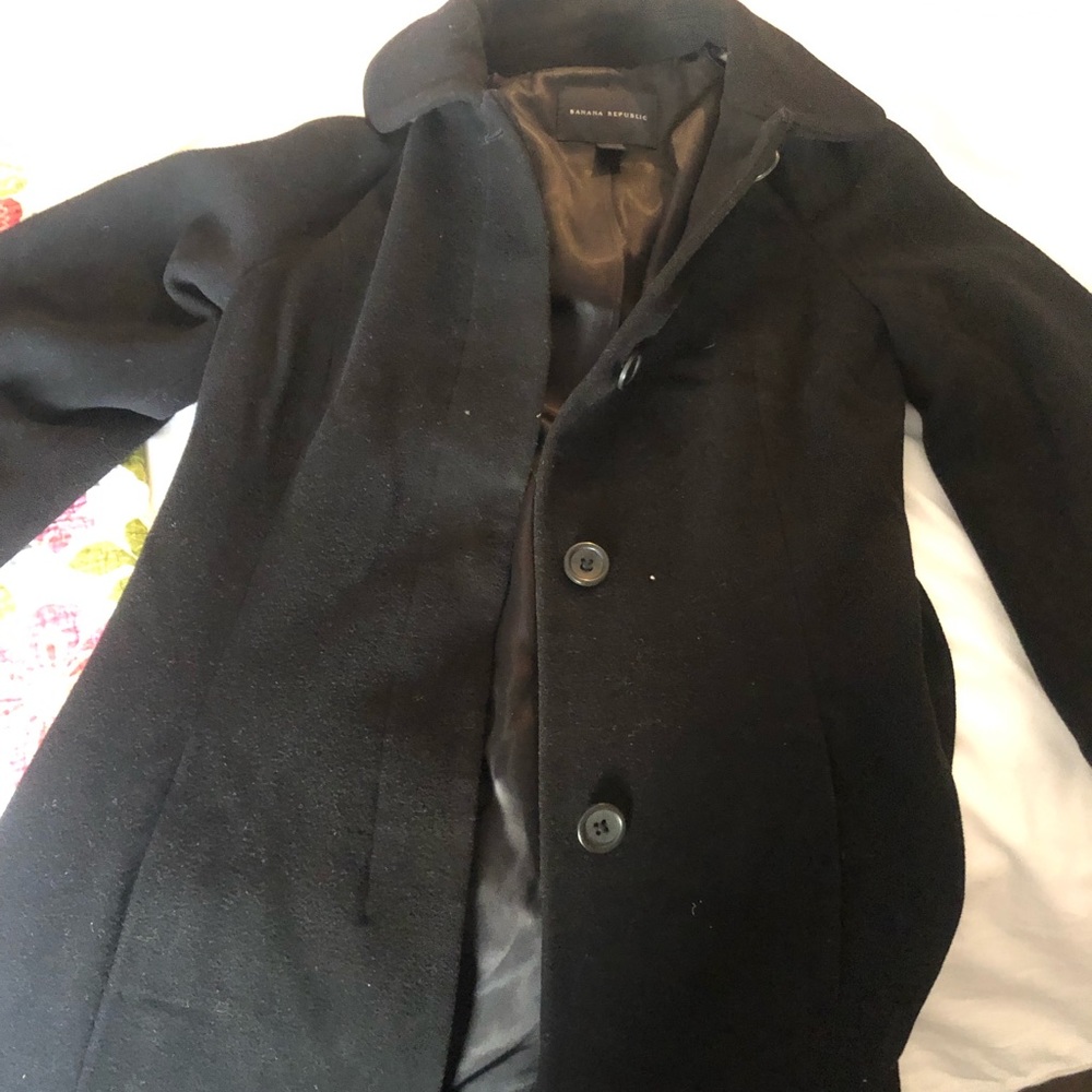 Banana republic trench tie waist wool coat